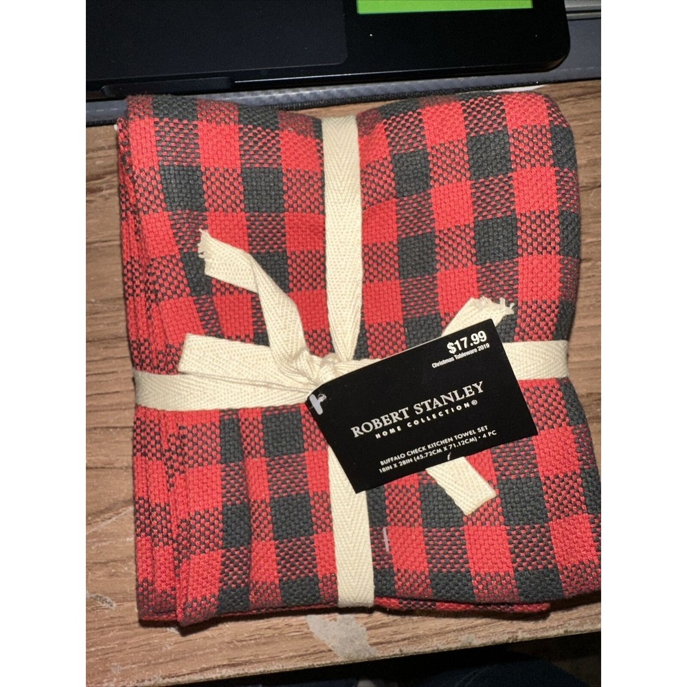 Buffalo check kitchen towel set of 4